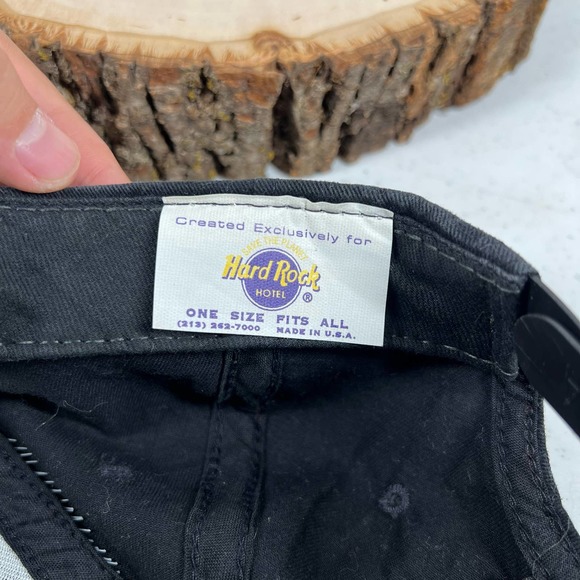 Vintage Black Hard Rock Las Vegas Snap Back Baseball Hat Skater Streetwear Retro - Picture 7 of 7